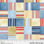 Striped squares fabric size reference for coastal quilts and beach themed sewing projects