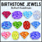 Birthstone Jewels fabric collection Robert Kaufman gemstone crystal prints all colourways ruby amethyst aquamarine diamond sapphire emerald garnet peridot tanzanite tourmaline