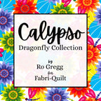 Calypso Dragonfly Collection by Ro Gregg for Fabri-Quilt bold floral dragonfly quilting fabric bright multicolour patchwork fabric collection