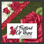 A Festival of Roses by Jackie Robinson Benartex red roses sage green damask cream lace quilting fabric collection enhanced with pearlescent