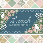 Lamb collection Hawthorne Supply Co quilting cotton fabric range lamb daisy wildflower pink mint green gold cheater quilt patchwork baby quilts and nursery projects