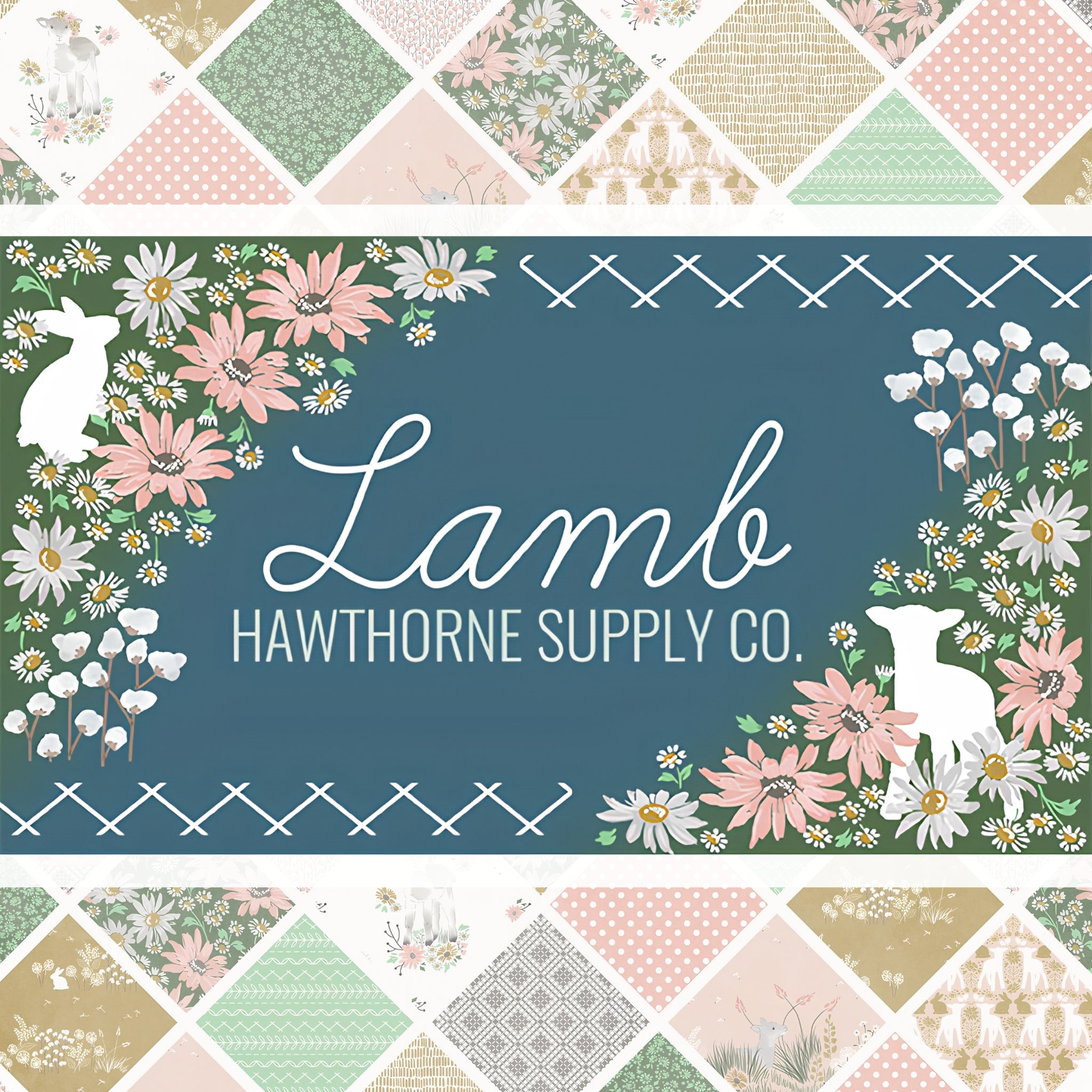 Lamb: Cross Stitch in Sprout (Green)