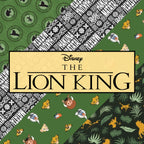 Disney Lion King fabric collection cover with Simba and Pride Rock characters for kids' quilts and patchwork projects