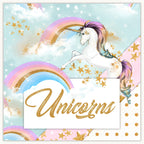 Rainbow unicorns collection quilting fabric for girls featuring unicorns rainbows stars and clouds KK Fabrics