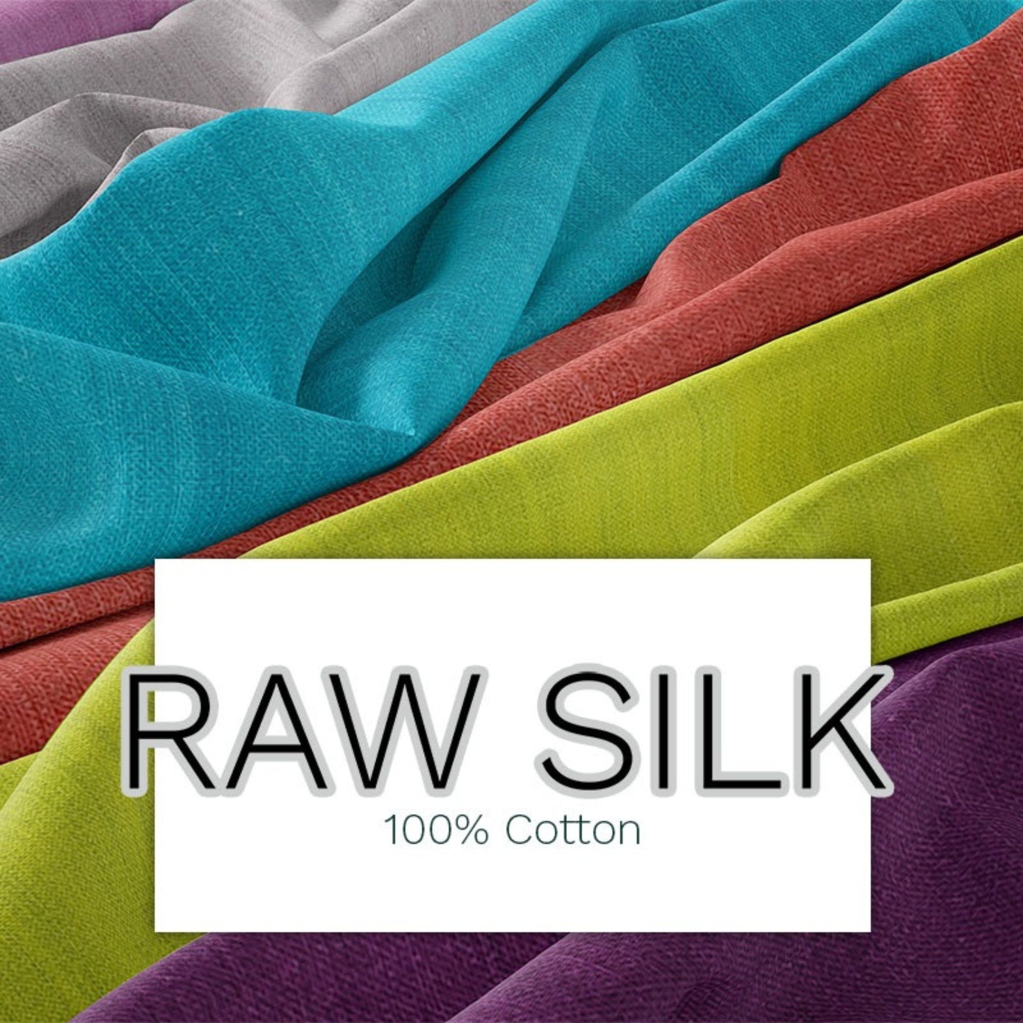 Raw Silk cotton fabric collection turquoise coral lime purple textured blenders KK Fabrics quilting cotton colourways
