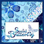 Social Butterfly quilting fabric collection by Kanvas Studio Benartex blue teal butterfly novelty and blender patchwork fabrics
