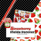 Strawberry Fields Forever collection red black polka dots strawberry fabric for novelty quilts patchwork sewing projects