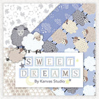 Sweet Dreams baby sheep illustrated quilting fabric collection blue grey cream for baby quilts nursery décor and patchwork projects