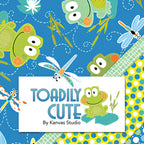 Toadily Cute novelty frog dragonfly kids quilting fabric collection by Kanvas Studio