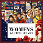 Women's Wartime Service quilting fabric collection WAAAF nurses land army wartime recruitment posters poppies Australian flag