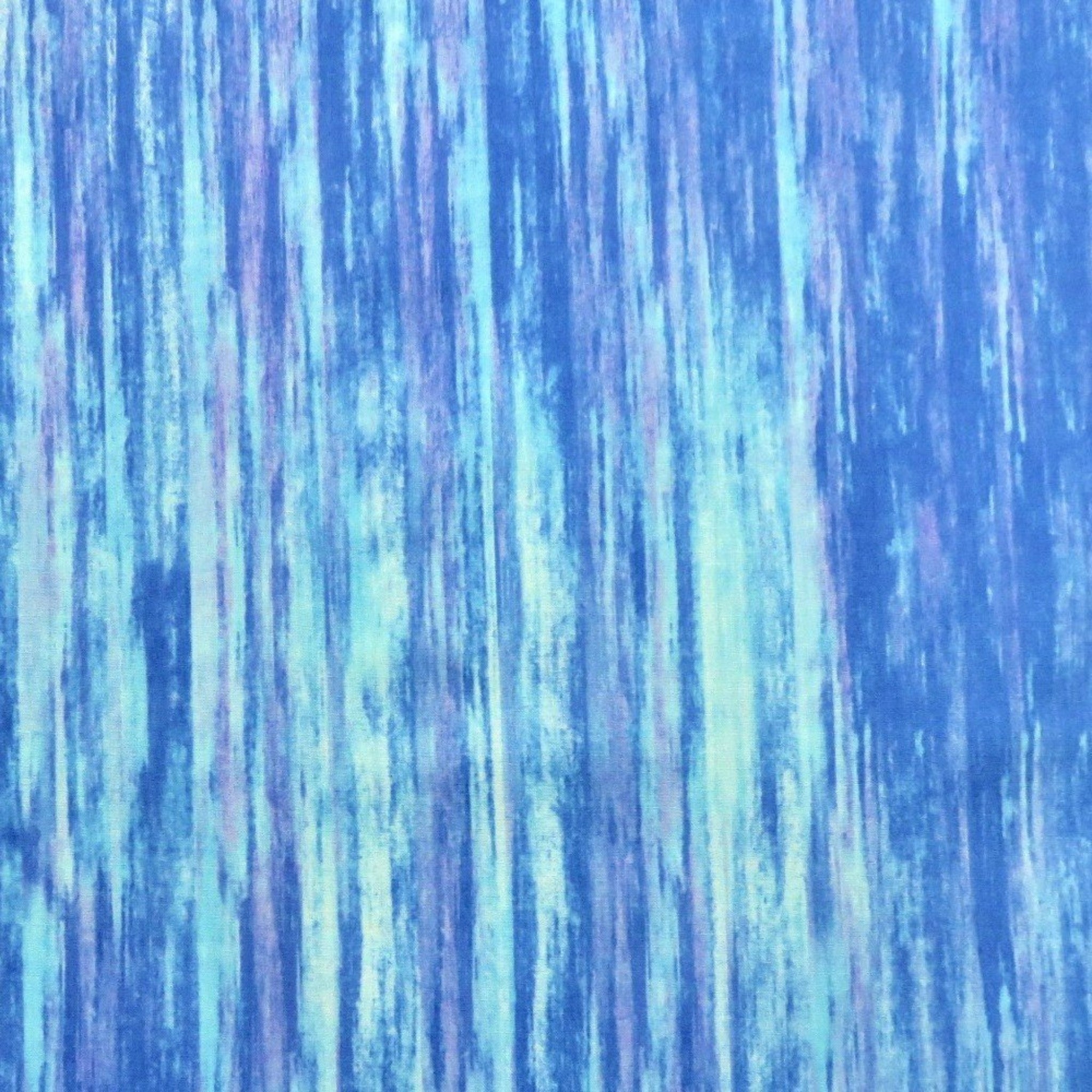 Vertical streaky stripes aqua periwinkle fabric for modern quilts beach-themed projects space-themed quilts and patchwork sewing