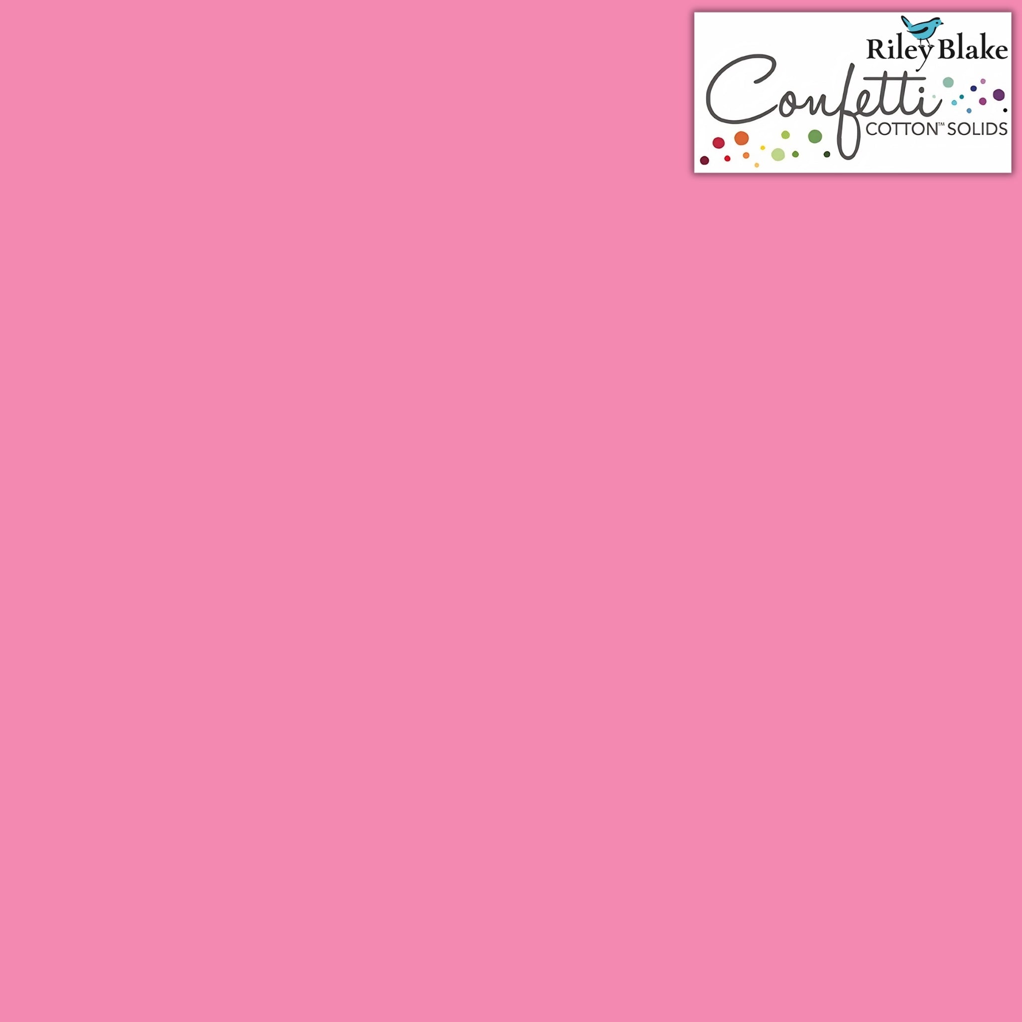 Rose pink plain solid quilting cotton fabric for patchwork quilts blenders and sewing projects Riley Blake Confetti Cotton C120-ROSE
