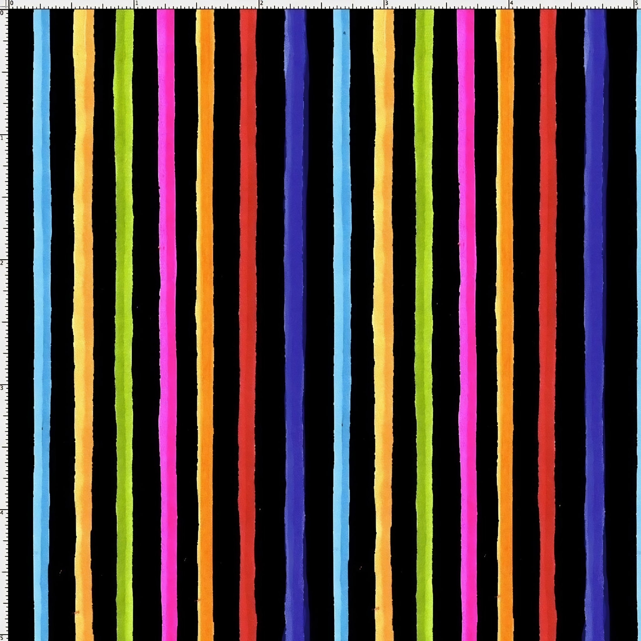 Rainbow stripe multi-colour black fabric for quilts bags accessories and patchwork sewing projects Loralie Harris Designs
