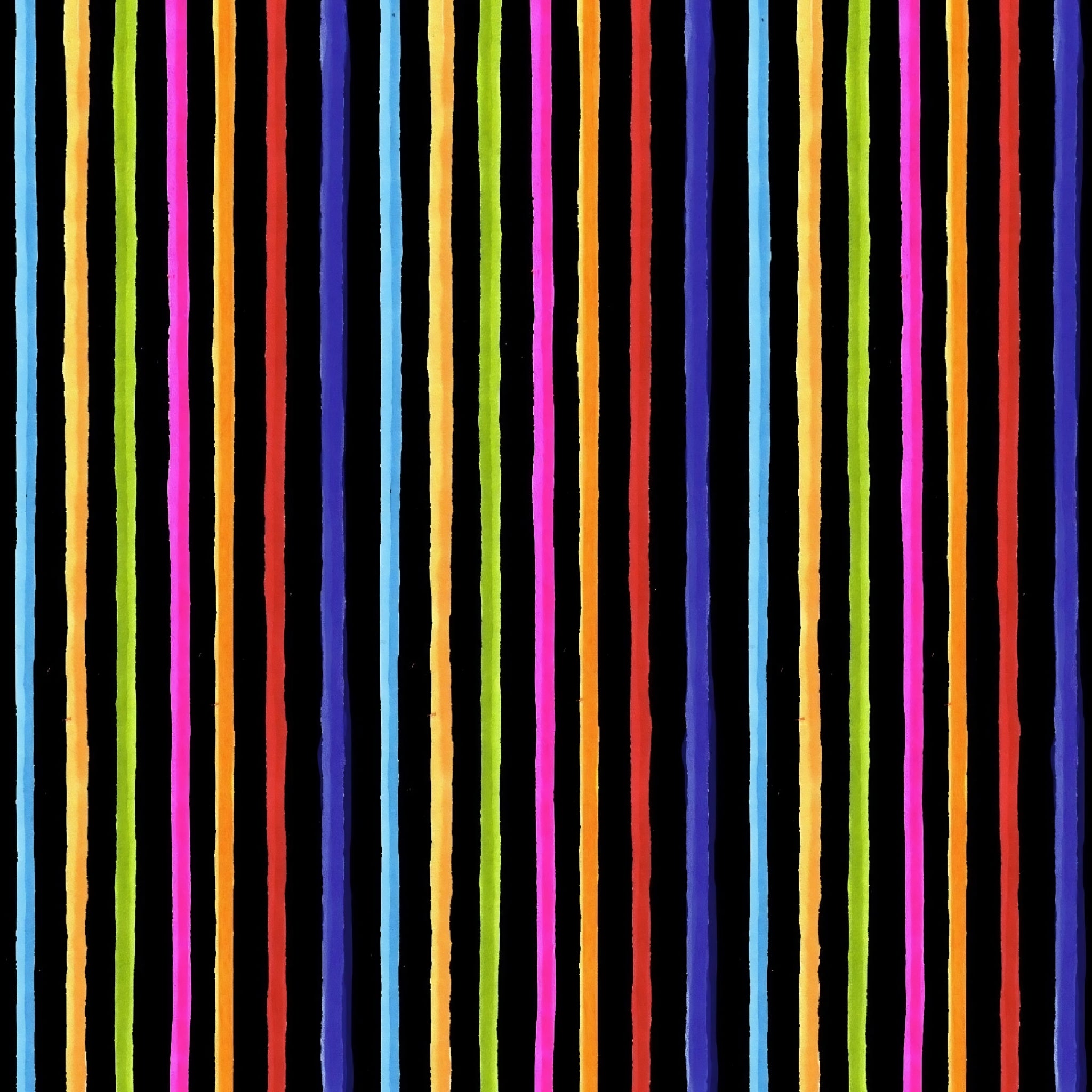 Rainbow stripe multi-colour black fabric for quilts bags accessories and patchwork sewing projects Loralie Harris Designs