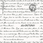 Vintage French postcard text cream fabric with Parisian script for travel quilts, bags and patchwork sewing projects