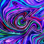 Marbled swirl digital print purple magenta turquoise lime green psychedelic blender fabric for feature quilts bags and bold patchwork sewing projects