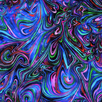 Marbled swirl digital print purple magenta turquoise lime green psychedelic blender fabric for feature quilts bags and bold patchwork sewing projects