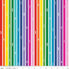 Rainbow stripe white quilting fabric with geometric motifs stars triangles diamonds for kids quilts borders and modern patchwork