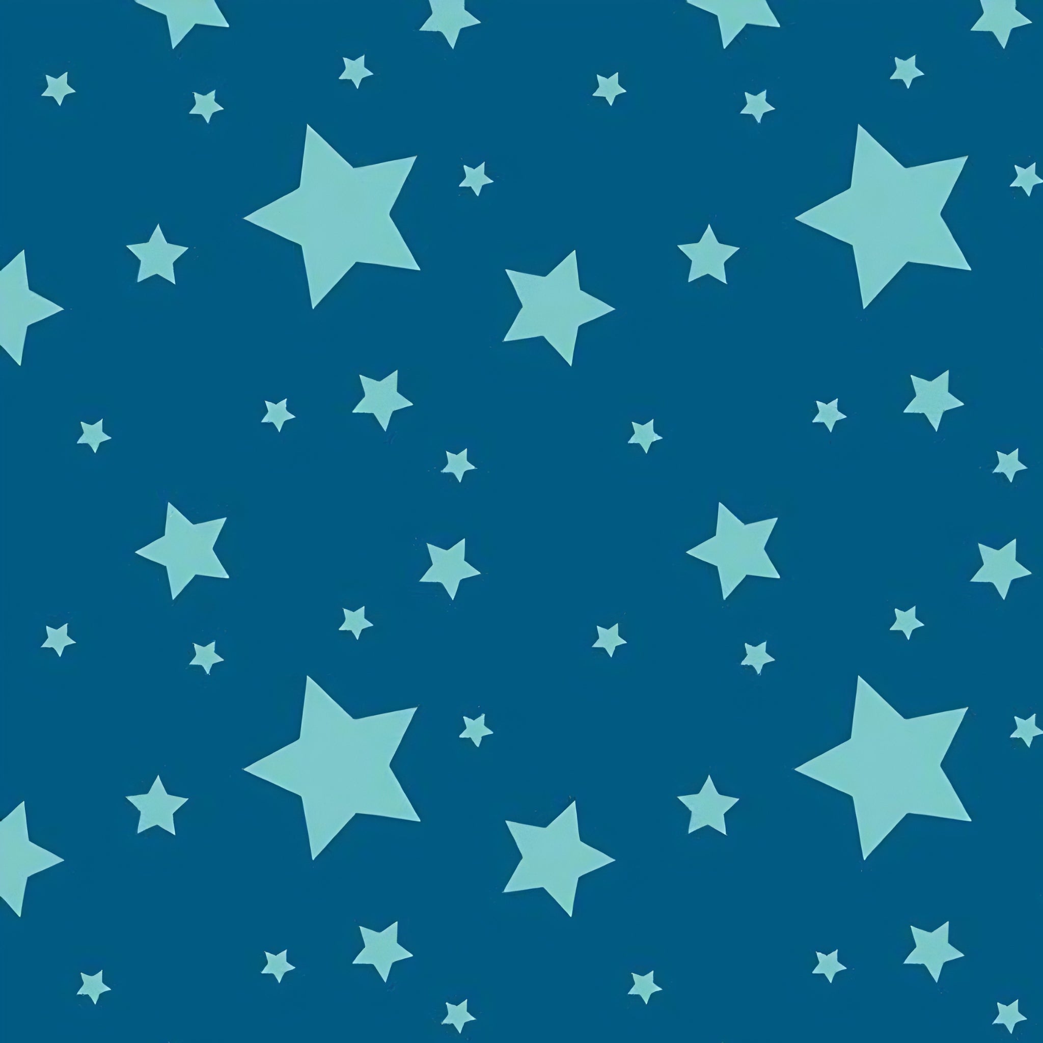 Tonal light aqua stars deep blue quilting fabric for kids quilts boys quilts space themed projects and star patchwork