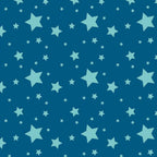 Tonal light aqua stars deep blue quilting fabric for kids quilts boys quilts space themed projects and star patchwork