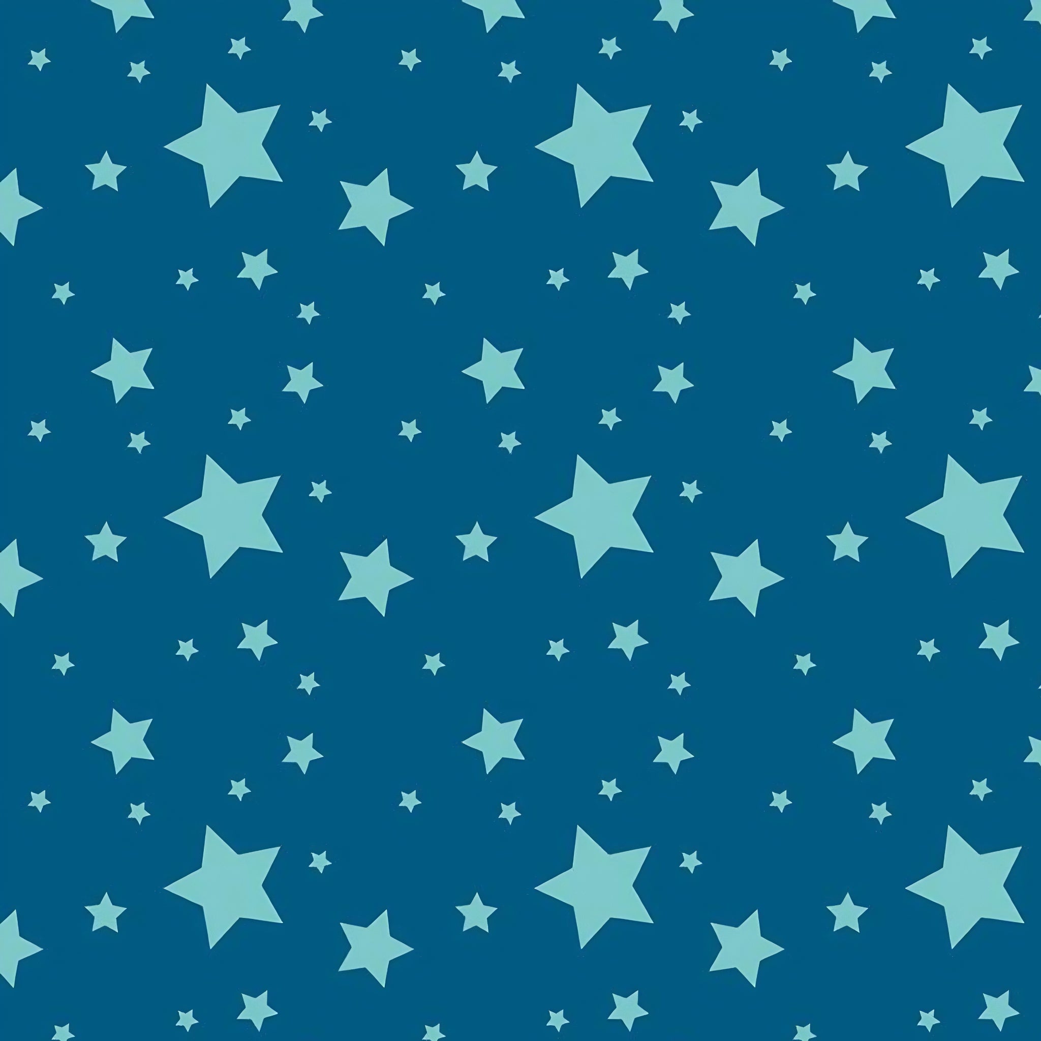 Tonal light aqua stars deep blue quilting fabric for kids quilts boys quilts space themed projects and star patchwork