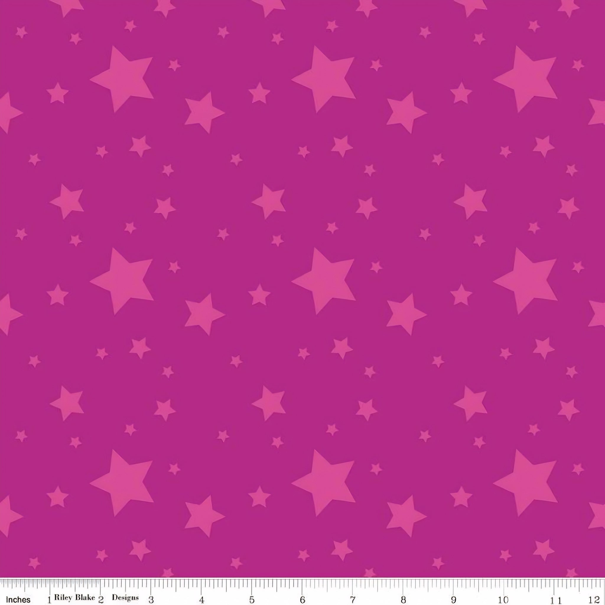Tonal pink stars fuchsia quilting fabric for girls quilts kids projects star patchwork and sewing