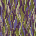 Olive green, violet, and rich purple wave stripe fabric with gold metallic lines