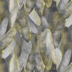 Dove gray and charcoal quilting fabric with a pattern of metallic gold dragonfly wings