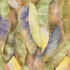 Dusty citron with hints of olive, sienna, and blue with a pattern of metallic gold dragonfly wings