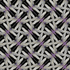 Black, gray, and violet geometric fabric with a dragonfly pinwheel design