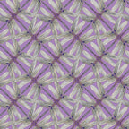 Lavender, gray, and violet geometric fabric with a dragonfly pinwheel design