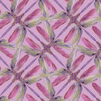 Lilac and pink geometric fabric with a dragonfly pinwheel design