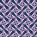 Navy, violet, and blue geometric fabric with a dragonfly pinwheel design