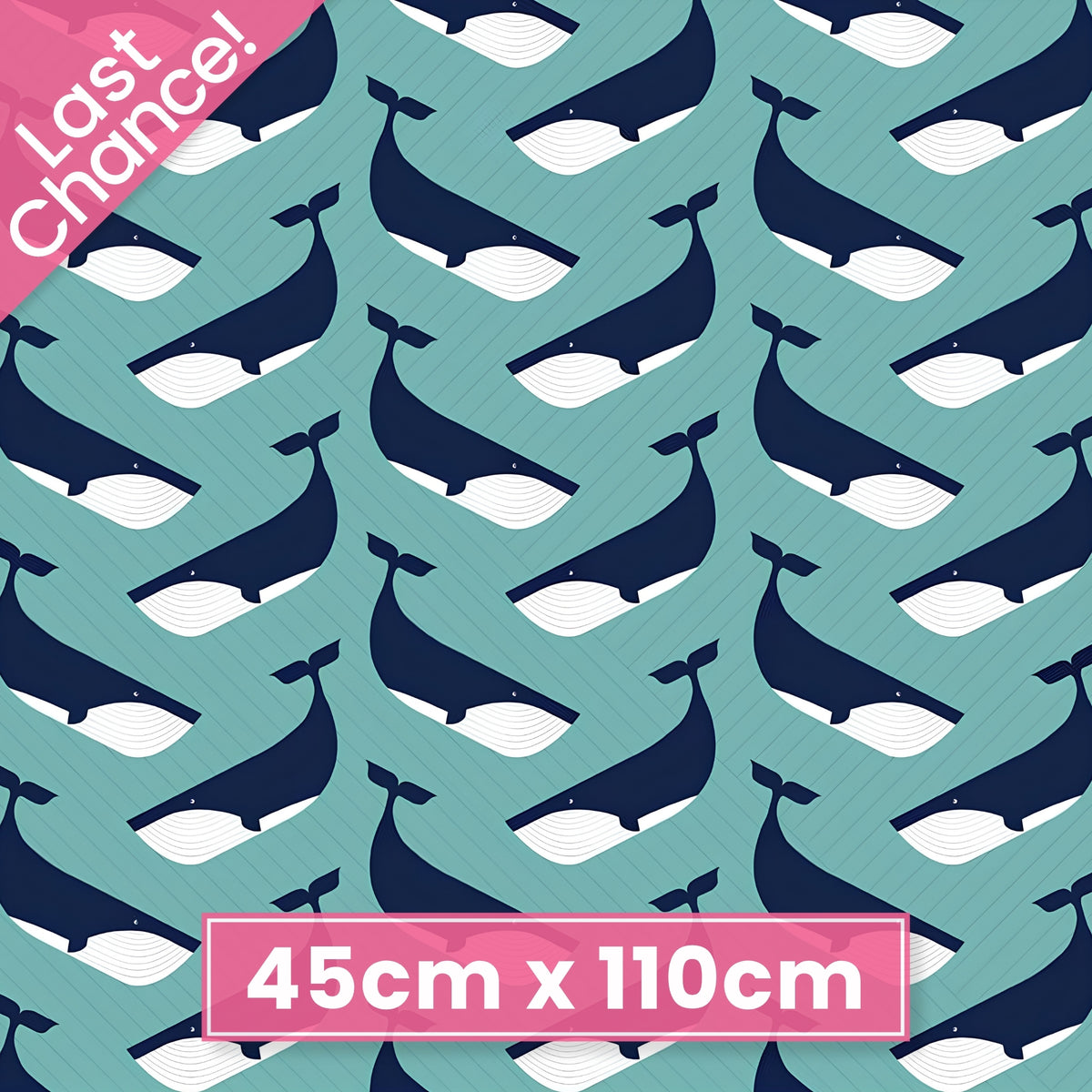 Large navy whale chevron interlocking pattern teal background fabric for kids quilts boys nautical coastal beach patchwork projects