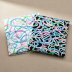 Delilah Squiggles watercolour loop print quilting fabric white and black colourways QT Fabrics