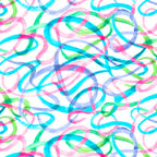 Swirling watercolour squiggles pink turquoise lavender lime green white fabric for modern quilts and children's projects