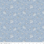 Fashion accessories handbags stilettos sunglasses bows lipstick cameras watches rings tone-on-tone blue novelty quilting fabric for race day quilts tote bags and pouches