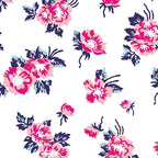 Bold vintage roses hot pink blush navy foliage white background floral quilting fabric for rose quilts cushions tote bags race day sewing and dressmaking