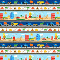 Construction stripe dump trucks excavators cranes hard hats traffic cones navy white novelty fabric for kids quilts borders sashing boys patchwork projects