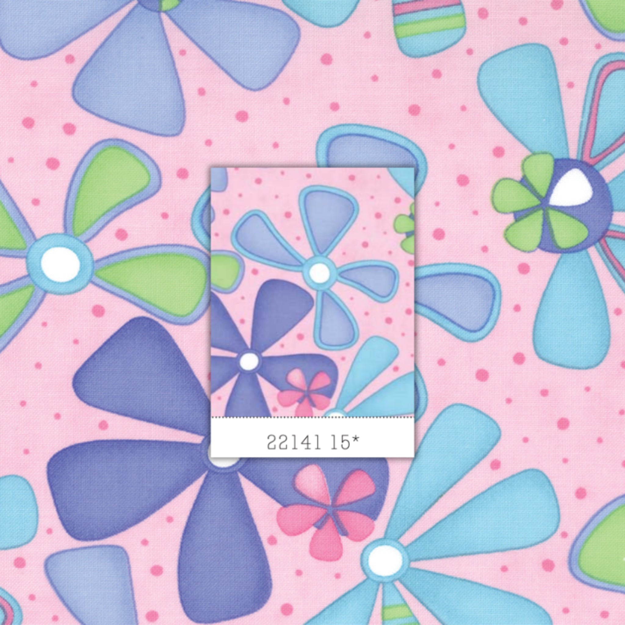 Me and My Sister retro funky flowers pink purple teal fabric for baby quilts and contemporary patchwork sewing projects