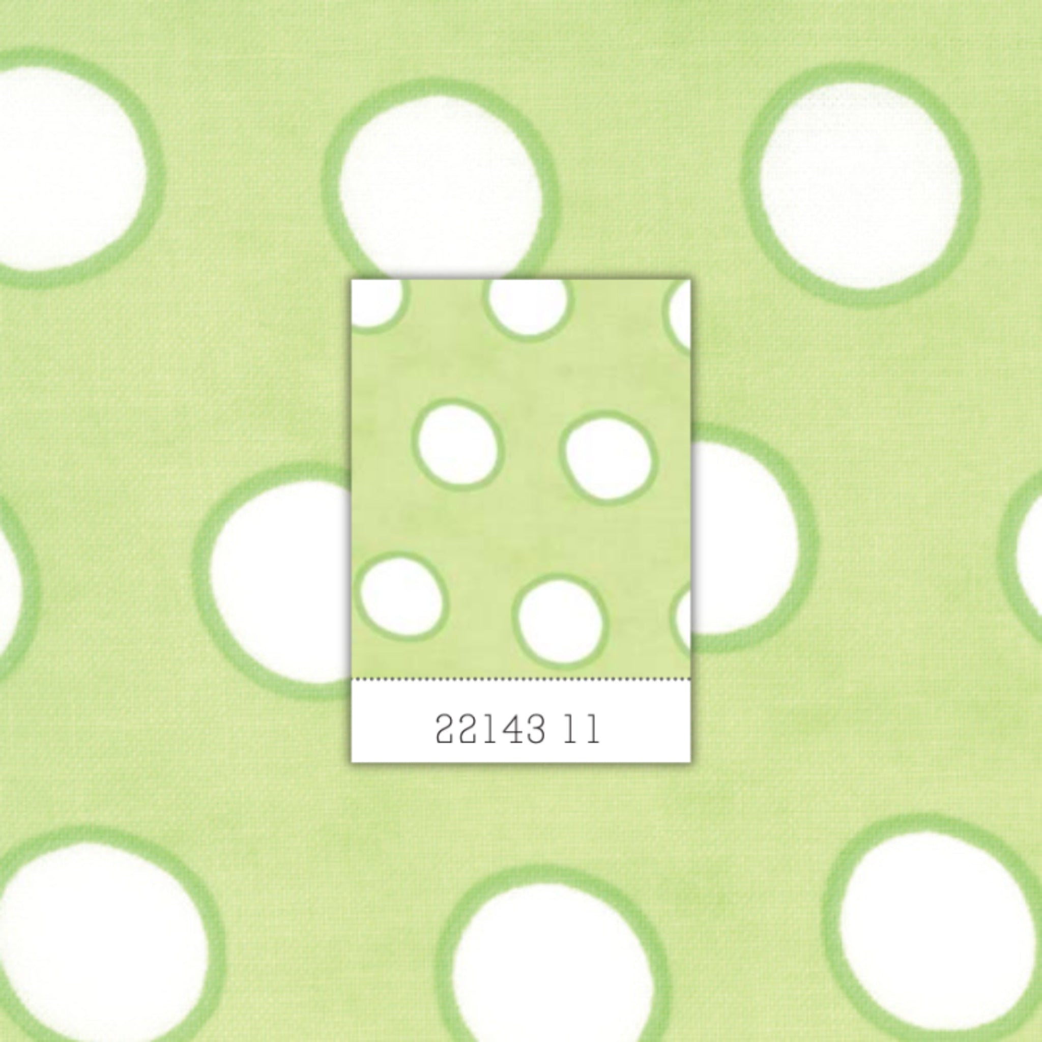 Me and My Sister large white spots green fabric for modern quilts and contemporary patchwork sewing projects