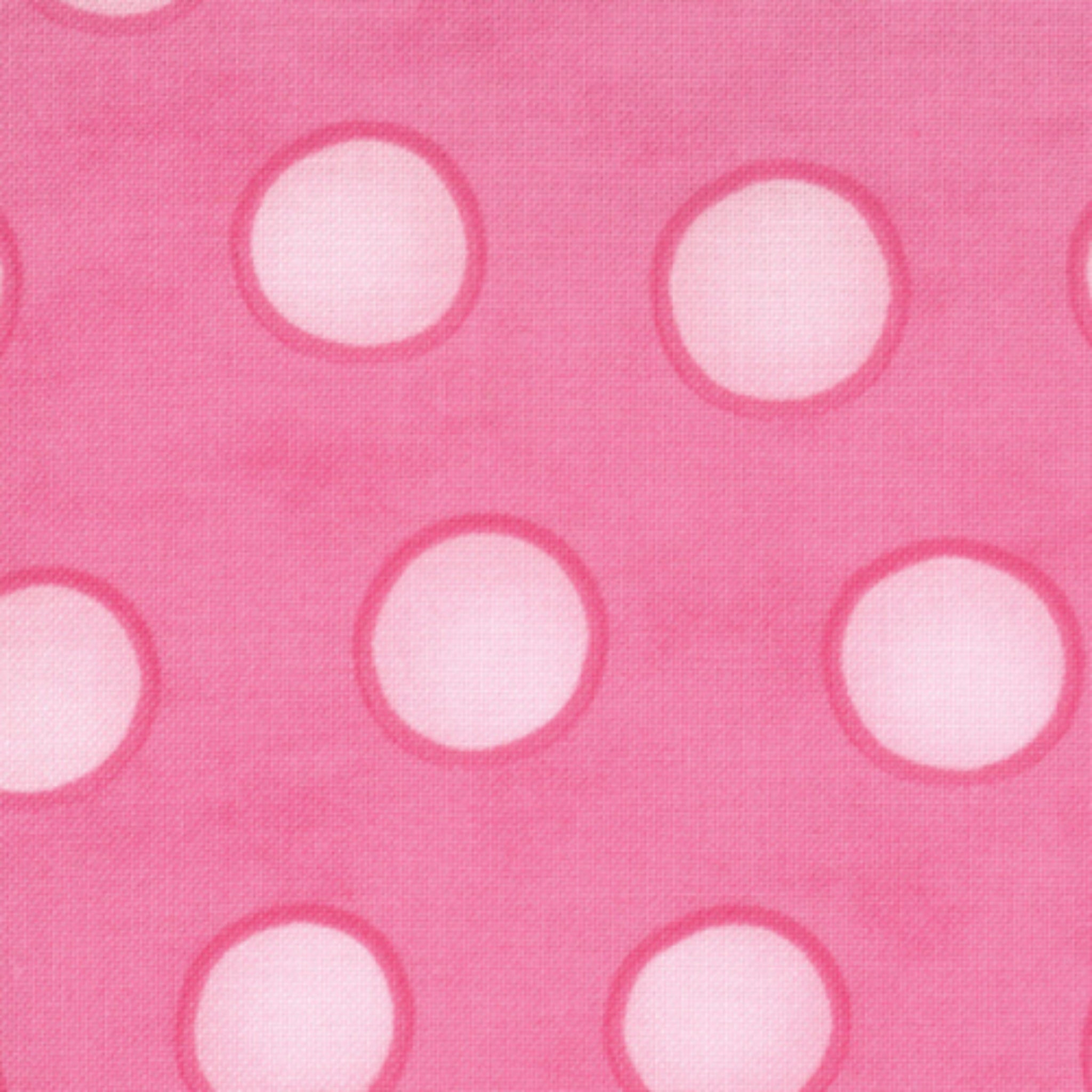 Me and My Sister large pink spots hot pink fabric for baby quilts and contemporary patchwork sewing projects