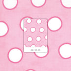 Me and My Sister large white spots pink fabric for baby quilts and contemporary patchwork sewing projects