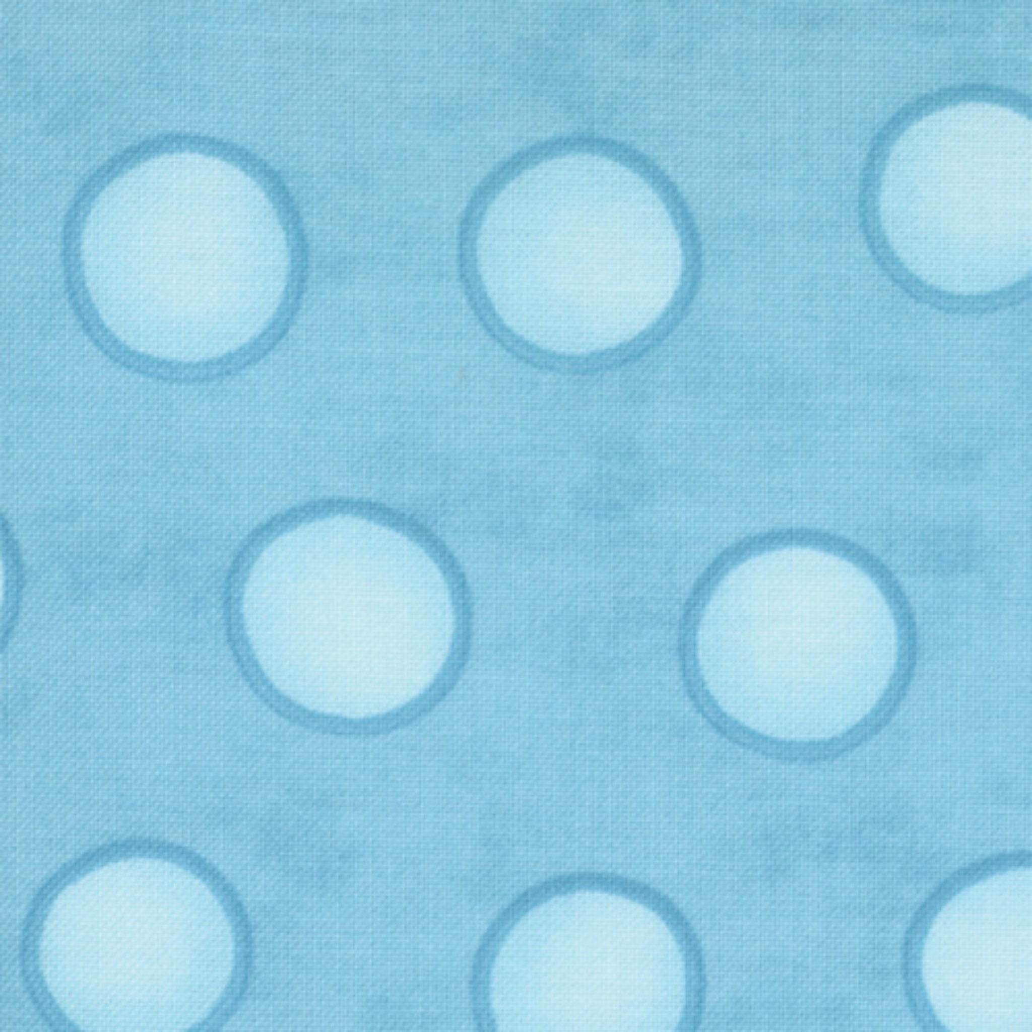 Me and My Sister large blue spots turquoise fabric for summer quilts and contemporary patchwork sewing projects