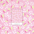 Me and My Sister leafy vine pink green bubblegum pink fabric for baby quilts and contemporary patchwork sewing projects