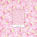 Me and My Sister leafy vine pink green bubblegum pink fabric for baby quilts and contemporary patchwork sewing projects