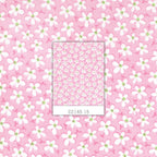 Me and My Sister tossed daisies white pink fabric for baby quilts and contemporary patchwork sewing projects
