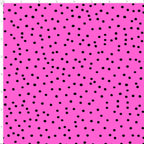 Cerise hot pink black scattered dots spot blender fabric for quilts bags accessories and patchwork sewing projects Loralie Harris Designs