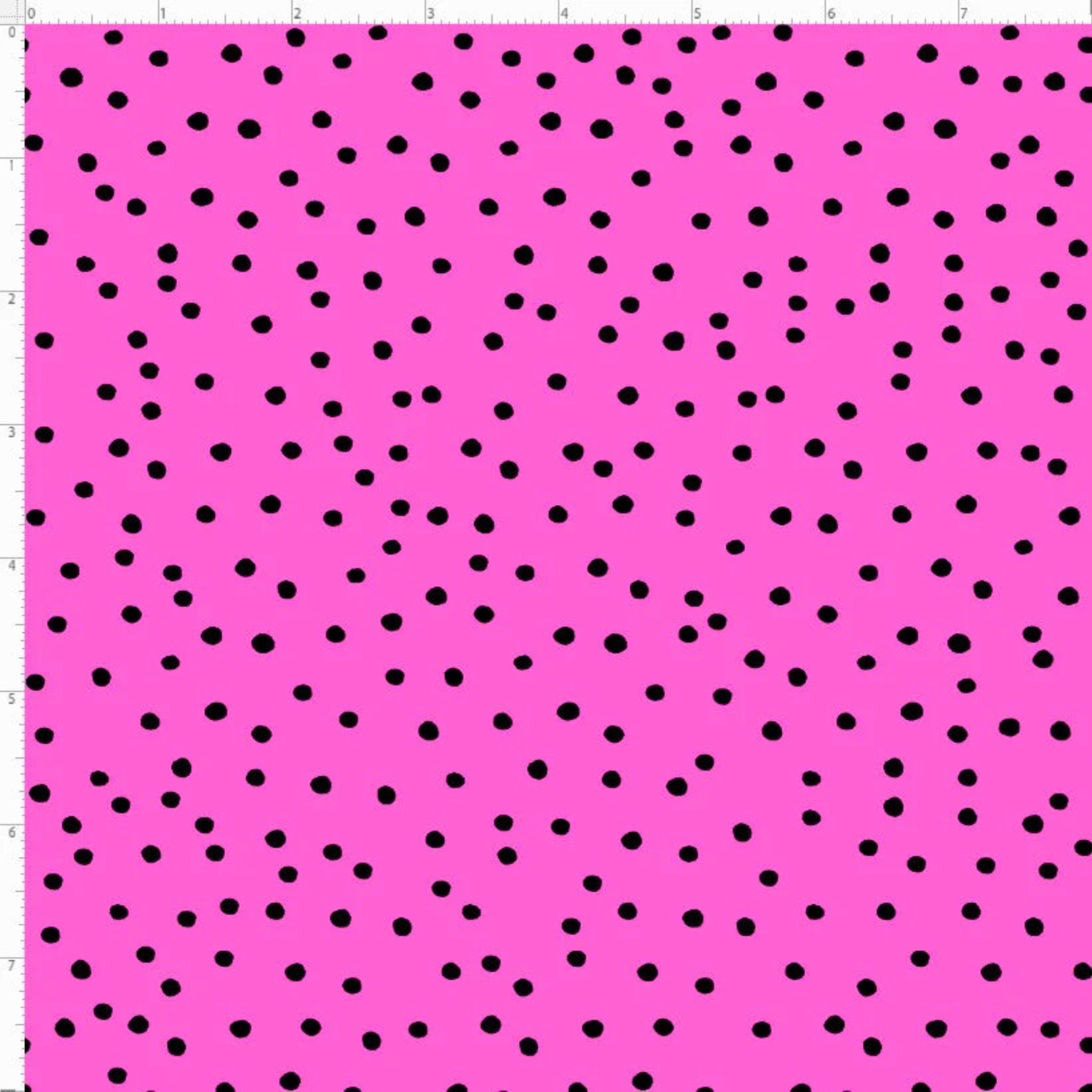 Cerise hot pink black scattered dots spot blender fabric for quilts bags accessories and patchwork sewing projects Loralie Harris Designs
