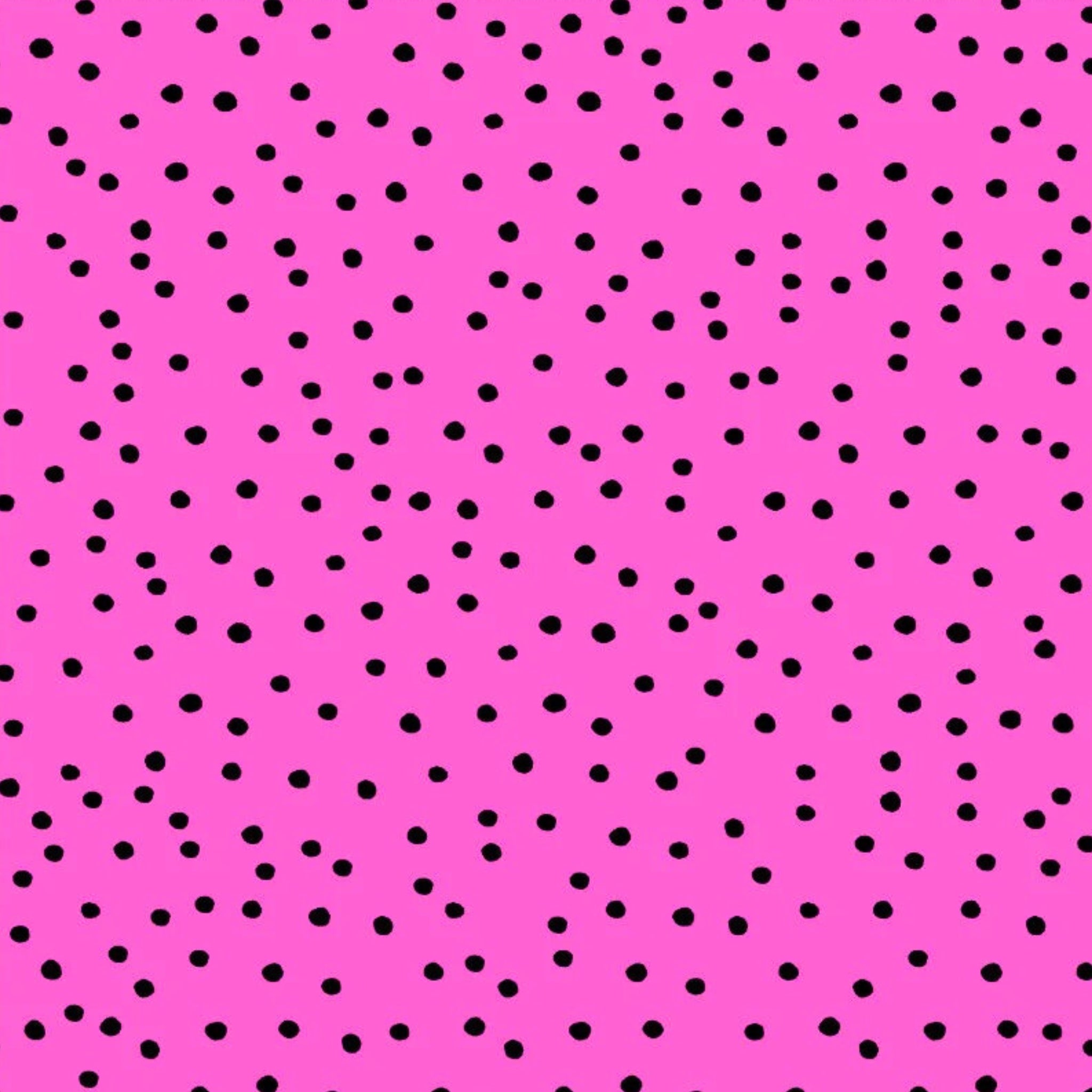Cerise hot pink black scattered dots spot blender fabric for quilts bags accessories and patchwork sewing projects Loralie Harris Designs